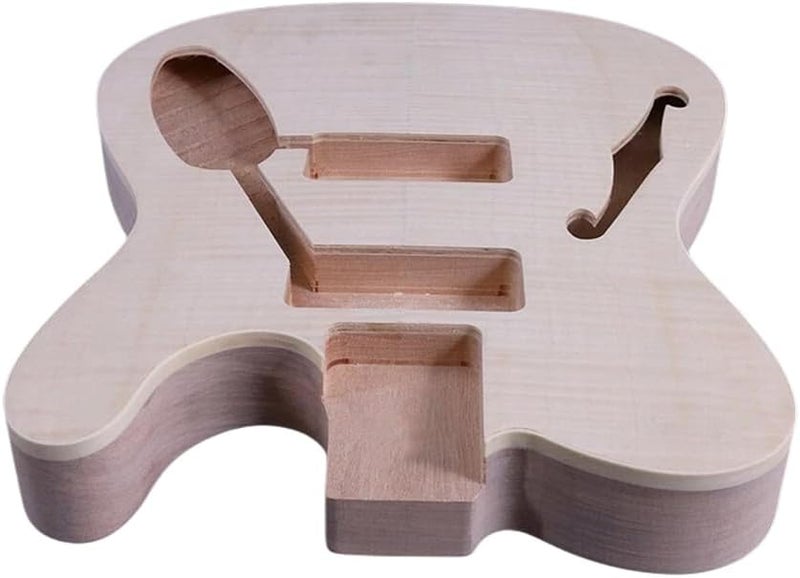 ModouString Store Mahogany guitar body with Flamed Maple Top, Unfinished Guitar Parts With F Hole Premium Blank Body for Custom Luthier Builds - Image 4